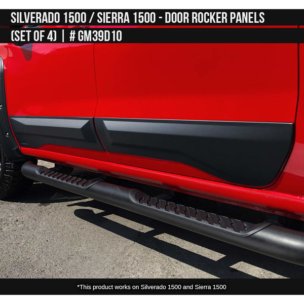2019-2023 Chevrolet / GMC Silverado / Sierra 1500 Door Rocker Panel Set Crew Cab Painted  Satin Black Install Ready