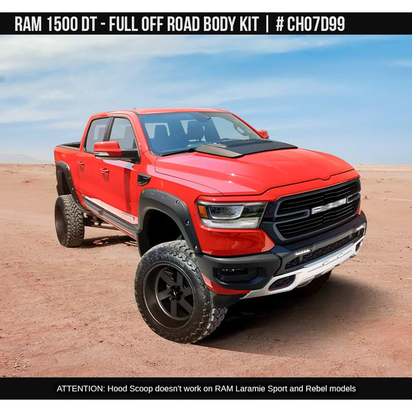 2019-2023 Dodge RAM 1500 Off-Road Full Kit  Painted  Satin Black Install Ready