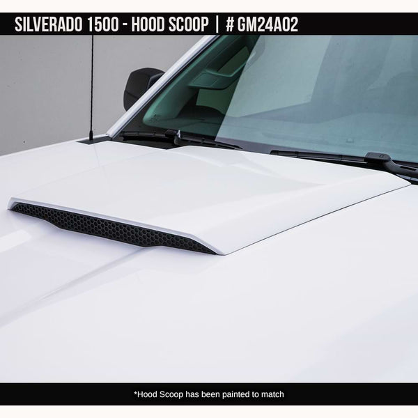 2014-2015 Chevrolet Silverado 1500 Hood Scoop  Painted  Satin Black Install Ready