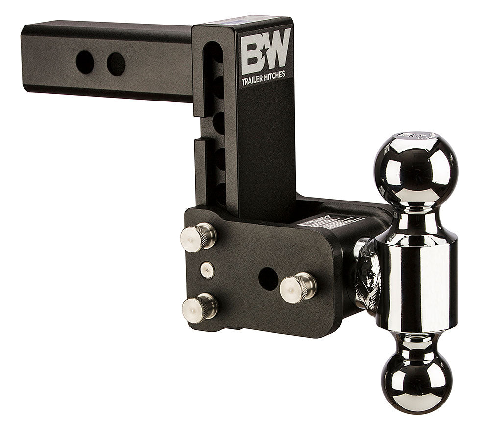 B&W Tow And Stow Dual Ball 2" Adj Ball Mount 5" Drop/5-1/2" Rise, Black
