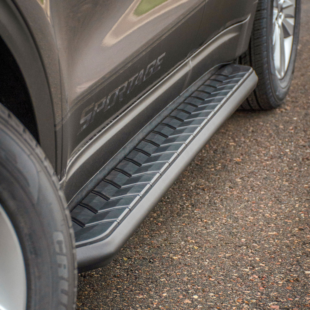 AeroTread 5" x 76" Black Stainless Running Boards, Select Cadillac, Chevy, GMC 2061004 Aries