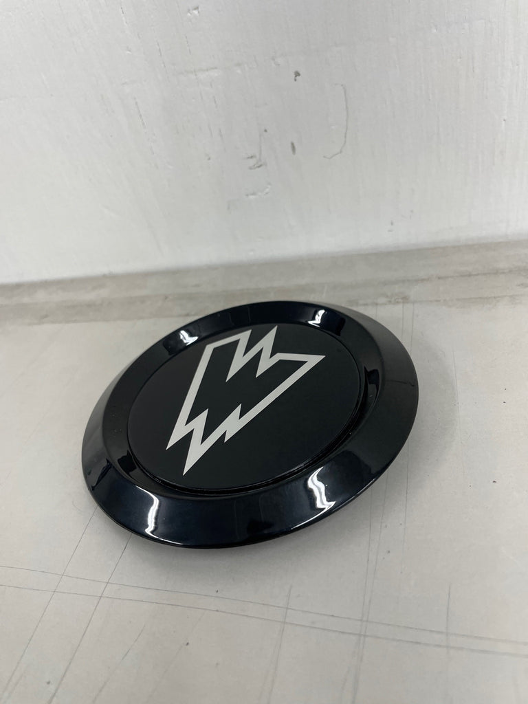 W141 - WHEEL CENTER SECTION ONLY - BLACK WITH WALDOCH W CHROME LOGO A141B-W centercap